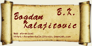 Bogdan Kalajitović vizit kartica